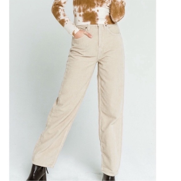 BDG Urban Outfitters UO High Waisted Baggy Beige Corduroy Pant - Picture 4 of 12